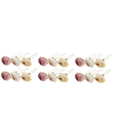 minkissy 9 Pairs Rose Hairpin Flower Hair Clips for Hair Barrettes for Women Bobby Pin Bridal Hair Accessories Hair Pin Hair Jewelry Prom Hair Accessories Hanfu Hair Stick Child Alloy