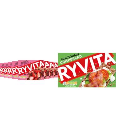 Ryvita Fruit Crunch - Currants Seeds and Oats Crispbread | Healthy Snack | High in Fibre | 8 PACKS of 200 g & Multigrain Crispbread | Healthy Snack | High in Fibre | 16 PACKS of 250g Fruit Crunch + Multigrain Crispbread