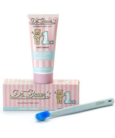 Dr. Bauer's Baby Toothpaste with Fluoride - Sweet Berries Flavor (Pack of 2 x 50ml) - Safe Children's Toothpaste for Healthy Smiles - Buy Online on GoSupps.com