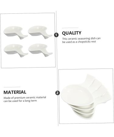 Ciieeo 4pcs Ceramic Chopstick Rest Mini Kitchen Utensils Spice Dishes Ceramic Serving Plates Fruit Plate Mini Appetizer Dish Ceramic Sauce Bowl Chinese Japan Ceramics White Cake 9X7.5X2CM White - Buy Online on GoSupps.com