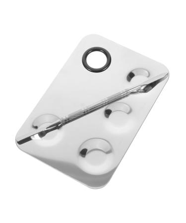 Ipetboom 1 Set Nail Art Tools Nail Tools Scraper Tool Cosmetic Mixing Plate Foundation Mixing Plate Concealer Mixing Tray Cosmetic Mixing Tool Makeup Tools Make up Stainless Steel