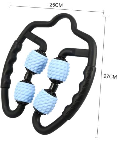 Orfofe Massage Roller - Portable Foot Massager & Yoga Device | Manual Leg Massage in Heavenly Blue & Black (27.5x24x5.5cm) - International Shipping Available - Buy Online on GoSupps.com