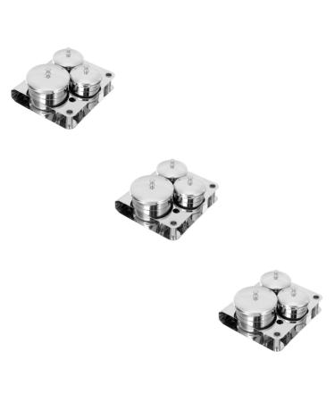 Frcolor 3 sets of nail art cups made of stainless steel of the Salon Mini tools brochas para u as acrilicas nail art equipment cup metal container nail stand mix stainless steel