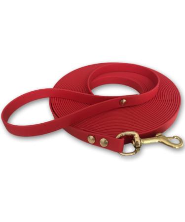 Buy Bio-Line Very Light Biothane Puppy Leash | 2-15m 9mm Water & Dirt Repellent Dog Leash for Small Dogs - Red 3m with Hand Loop - Buy Online on GoSupps.com