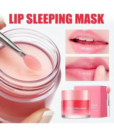 (Must - Have) 2PCS Lip Sleeping Mask Double Effect Lip Mask Overnight for Dry Lip Masks Treatment Care With Lip Scrubs Exfoliator & Moisturizer Peeling Lip Primer - Buy Online on GoSupps.com