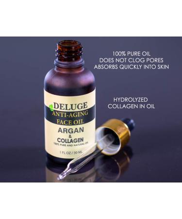 Collagen Face Oil with Argan Oil - 100% Natural Anti-Aging Treatment for Fine Lines & Wrinkles - Smoothing & Firming Botanical Skin Care - Buy Online on GoSupps.com