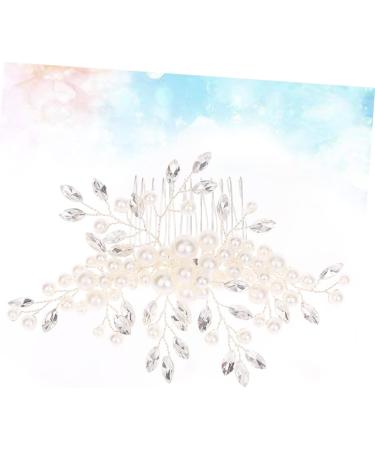 FRCOLOR 1pc Flower Crystal Ab Rhinestones Wedding Headpiece Metal Hair Claw Clips Crystal Vintage Bridal Hair Clips Silver Barrettes Hair Accessories Tiara Manual Bride Comb - Buy Online on GoSupps.com