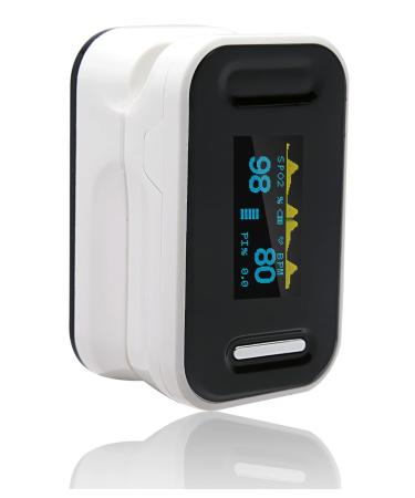 SPo2 Monitor Pulse Oximeter UK adhere to NHS Guidance Heart Monitor Blood Oxygen Monitor Fingertip SPo2 Levels CE Certified All Age Group Includes Lanyard Manual & Batteries Regular White