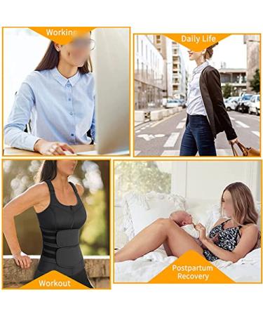 Women Adjustable Posture Corrector Back Support Strap Shoulder Lumbar Waist Spine Relief Orthopedic Belt (Color : Black Size : L Code) vision Black S code - Buy Online on GoSupps.com