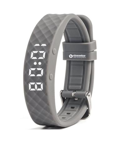 eSeasonGear VB80 8 Alarm Vibrating Watch Silent Vibration Shake Wake ADHD Medication Reminder Gray-Large Small 4.5-7.5"/11-19cm Large 6.5-8.5"/16-21cm