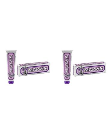 Marvis toothpaste Jasmin Mint 85 ml uniquely aromatic toothpaste promotes healthy gums and long -lasting freshness toothpaste with taste after jasmine flowers (pack with 2) 85 ml (2 pack)