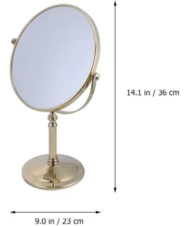 Shop Lurrose Vintage Golden Desktop Make-Up Mirror | 5x Magnification Double-Sided & 360-Degree Rotation - Perfect for Home Use (8 Inch) - Buy Online on GoSupps.com