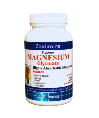 Dr.Z's Vitamins: Magnesium Glycinate - 400 MG Serving - High Absorption Magnesium Glycinate - Headaches Muscle Health Energy Heart Circulation Sleep Calmness Leg Cramps - 120 Capsules