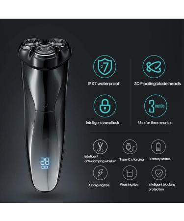 Buy IPX7 Waterproof 3D Electric Razor for Men - Dual Use Wet/Dry Shaver with LCD Display & Extra Razor Head - Buy Online on GoSupps.com