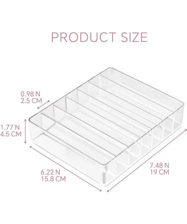 WECHENG BPA-Free Eyeshadow Palette Makeup Organizer - 7 Section Divided Vanity Holder for Drawer and Countertop - Modern Cosmetics Storage Solution (7.48 x 6.22 x 1.77) - Buy Online on GoSupps.com