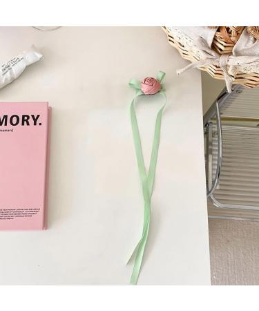 hgnxa Long Ribbon Rose Hair Clip for Hot Girls Flower Shape Hair Barrettes Sweet Color Ponytail Hair Barrettes for Teens Girls - Buy Online on GoSupps.com