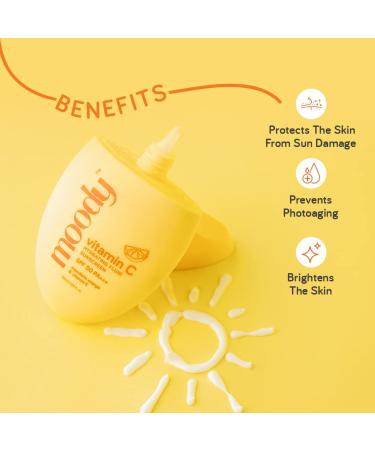 SPF 50 PA+++ Vitamin C Sunscreen | Blue Light Protection | Hydrating Non-Greasy Zero White Cast | For All Skin Types | 50g - Buy Online on GoSupps.com