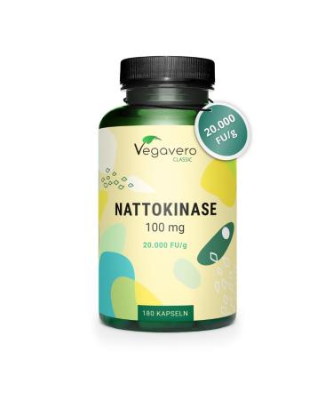 Vegavero NATTOKINASE capsules 20000 FUg Made from natto fermented soy beans 180 capsules Laboratory tested Vegan without additives