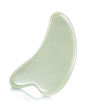 Macabolo Masajeador Facial de Jade Piedra de Jade de Gua Sha Tabla de guasha para el cuidado de la piel del rostro herramientas de masaje para reducir las arrugas y tensar la piel