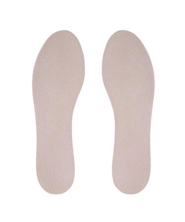 Pigskin Leather Shoe Insoles for Women Self-Adhesive Barefoot Shoe Inserts for High Heels Dress Shoes Sandals Flats and Boots Sockless Shoe Liners 1 Pair Apricot-round Women Size 8