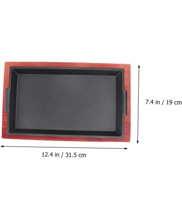 ABOOFAN 1pc Grill Plate Barbecue Fry Plate Breakfast Parrot Food Sanitary Disposal Bags Beef Steak Plate BBQ Dish Steak Pan Baking Pan Barbecue Dish Iron Rectangle Pancake Pan 31.5x19cm Black - Buy Online on GoSupps.com