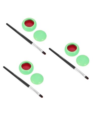 Didiseaon 3pcs Lipstick Blush Eye Shadow Eye Shadow Face Blusher Safe Blusher Flowers Ceramics Girl Red Rouge