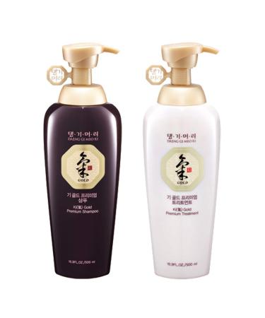 Daeng Gi Meo Ri- Ki Gold Premium Shampoo + Treatment Set  Effectively Moisture to Dry and Rough Hair  No Artificial Color