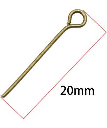 Shapenty 1000PCS Mini Metal Wire Eyepins - 20mm Bronze - DIY Craft Jewelry Making - Buy Online on GoSupps.com