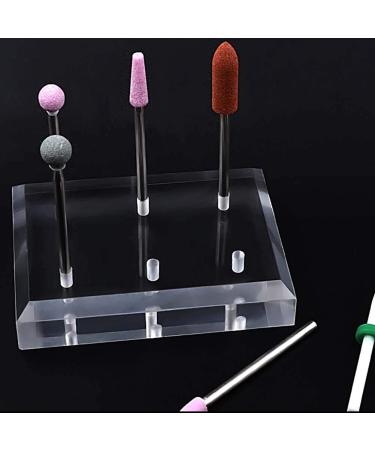 Acrylic Nail Drill Bit Holder Stand Case - 6 Holes Display Organizer for Manicure Tools - Clear | Home & Salon Use - Buy Online on GoSupps.com