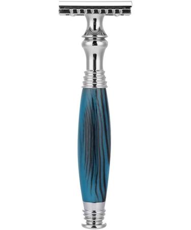 Premium Classic Men's Safety Razor Kit Double Edge Razor Set with Brush & Stand Holder (Blue) | Ultimate Shaving Experience - Buy Online on GoSupps.com