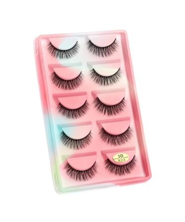 UAMOU Mink Eyelashes 10/50/100 Boxes Wispy 3D Mink Lashes Makeup Natural Long Volume False Eyelashes Bulk Faux Cils Custom Cheerfully (Color : 5 Pairs X23CS Size : 50 Boxes)