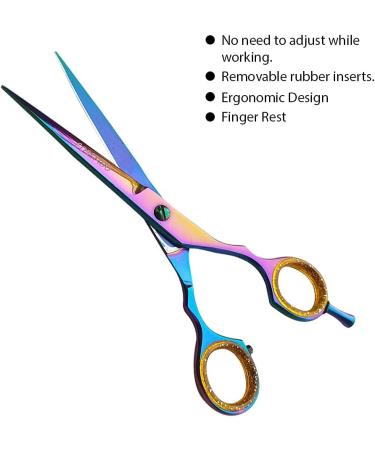 Hairdressing Scissors - Multicolor Hair Scissors Stainless Steel Barber Scissors and Razor Blade Hairdressers Scissors UK for Salons Barbers Women - Buy Online on GoSupps.com