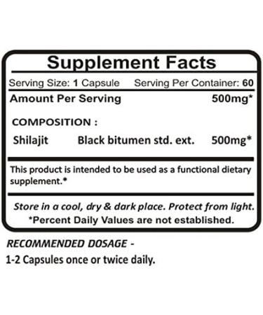Planet Ayurveda Shilajit Capsules, 500mg Std. Extract, 2 Bottles - Buy Online on GoSupps.com