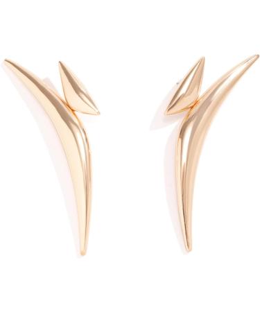 ROYALEAD Triangle Bend Pointed Earrings for Women Girls Minimalist Designs Exaggerated Geometric Accessories 2024 Party Jewelry Gold - Buy Online on GoSupps.com