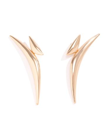 ROYALEAD Triangle Bend Pointed Earrings for Women Girls Minimalist Designs Exaggerated Geometric Accessories 2024 Party Jewelry Gold