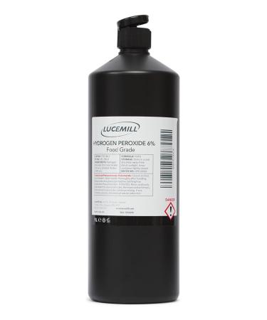 1 Litre Flip Top Bottle - Hydrogen Peroxide 6% - Additive Free Food Grade