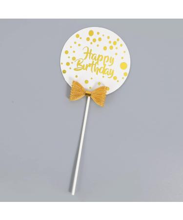 Personalised Cake Toppers Cake Decorations 1PC Happy Birthday Cake Decor Happy Birthday Dessert Decoration Supplies Gold Bowknot Design Cake Toppers (Color : Gd) (Color : WTR) (Color : Gd) - Buy Online on GoSupps.com
