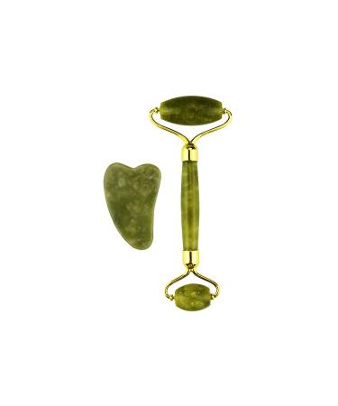 HSJ2021HSJ Jade Roller & Gua Sha Scraper Set Beauty Tool  Anti Ageing  Neck Massage  Facial Roller Massager Body Eyes Neck (Jade Roller Gua Sha)