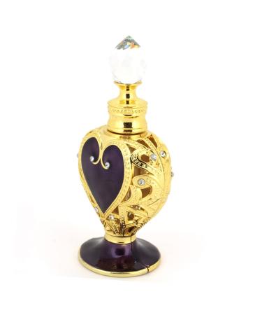 Housoutil 1pc Glass Perfume Bottle Mini Perfumes Mini Perfume Bottle Ornament Container Pocket Perfume Heart Alloy Bottle Toiletry Containers Dropper Bottle Travel Vintage