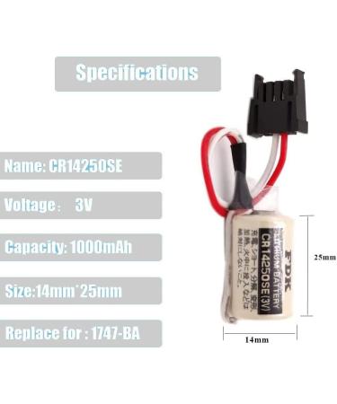 Buy 5 Pack 3V CR14250SE 1/2AA PLC Battery - Compatible with FDK CR14250SE & 1747-BA Backup Power Supply 1000mAh - Fast International Shipping - Buy Online on GoSupps.com