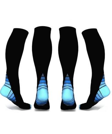 Miana Compression Socks for Women & Men (2 Pairs) Compression Stockings for Running Flight Sports Travel (BLUE L/XL) S-M BLUE