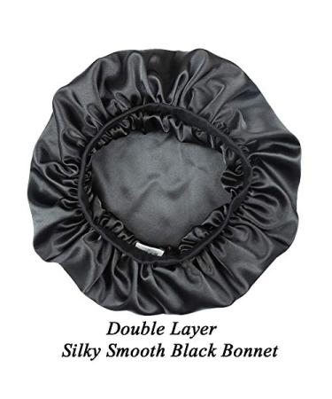 Satin Lined Hair Bonnets for Women - Black Sleep Caps for Hair Protection - Buy Online on GoSupps.com
