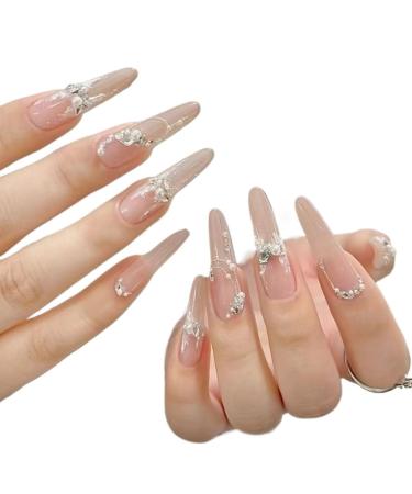Temperament manicure manicure wearing a hand-made niche sticking drill cold princess temperament pure desire wind Pearl butterfly fashion(M)