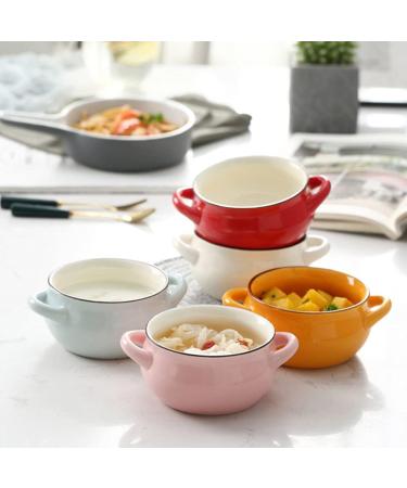 Noodle Ceramic Bowl Soup Bowls Dessert Serving Bowls with Double Handle for Rice Cereal Noodle Salad Dishwasher Safe Kitchenware Bowl (Color : Orange) - Buy Online on GoSupps.com