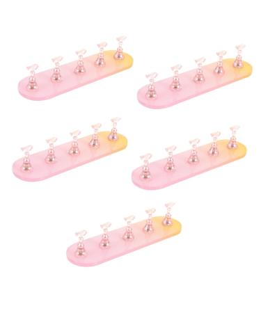 FRCOLOR 5 Sets Nail Practice Holders Nail Displays Nail Fake Nail Holder on Tiles Glue False Fingernails Nail Art Manicure Nail Frames for Nail Polish Oval Nail Stand