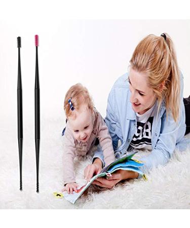 IKAAR Ear Wax Remover Kit - 2Pcs Soft Silicone Double Head Ear Pick Cleaner Tool | Spiral Design | Black + Pink - Buy Online on GoSupps.com