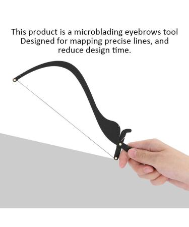 Salmue Microblading Line Marker Ruler with 10pcs Thread Lines - Semi-Permanent Makeup Tool for Precise Eyebrow Mapping in Black - Buy Online on GoSupps.com