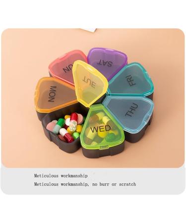Round Portable Pill Box - Multicolor Week Planner | 7-Sided Medicine Organizer for Daily Reminders - Shop Internationally - Buy Online on GoSupps.com