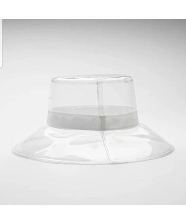 Clear Waterproof Bucket Hat Women Sun Visor | Transparent Plastic Wide Brim Rain Cap Fashion | Black One Size - Buy Online on GoSupps.com