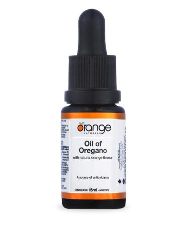 Orange Naturals - Oil of Oregano Liquid Drops Supplement - 15ml - With Minimum 75% Carvacrol - Great for Colds Flus Indigestion Dental Cavities Respiratory Disorders Rheumatoid Arthritis and UTI